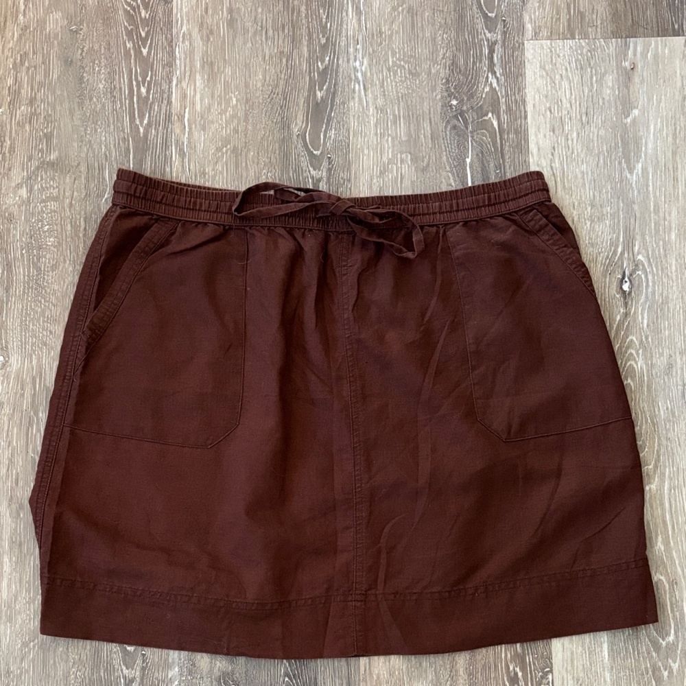 Jessica Women's Size 12 Chocolate Brown Linen Mini Skirt